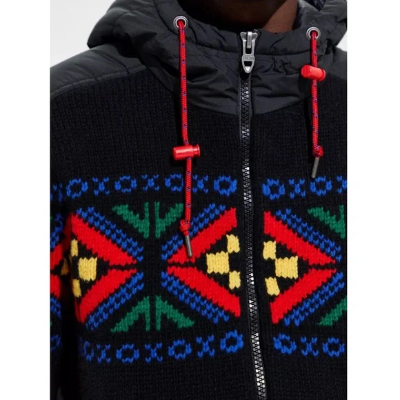NWT Polo Ralph Lauren Hybrid Hooded Sweater in Holiday Multicolor - Picture 2 of 14